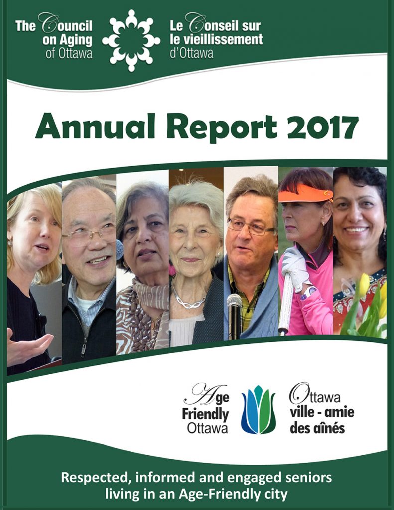 2017 Annual Report cover showing multicultural older adults