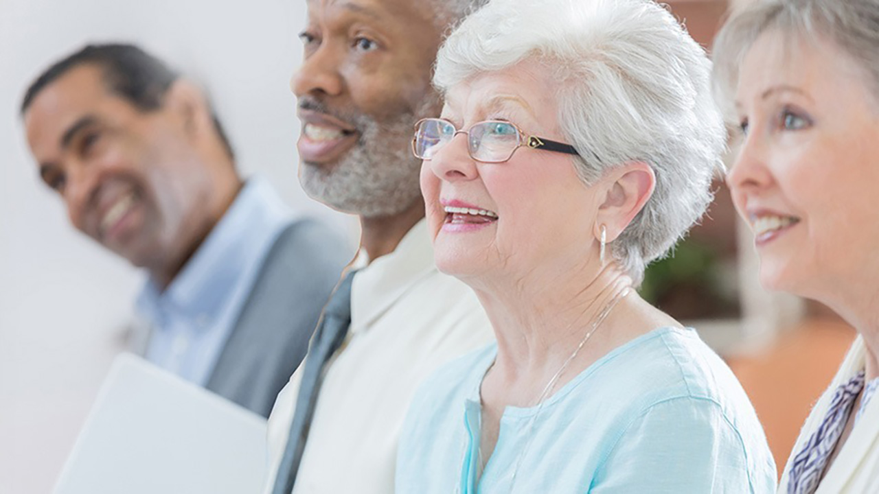 A group of older adults attending a workshop